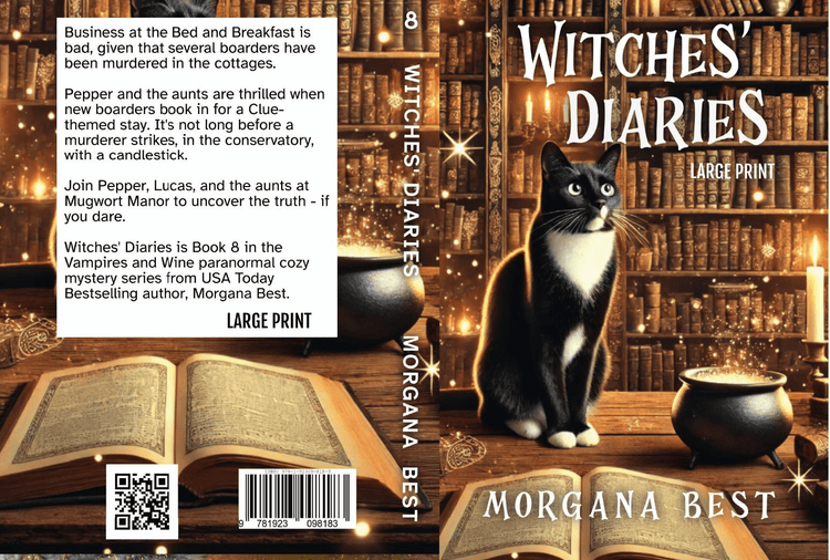 Witches’ Diaries LARGE PRINT (Paperback) cozy mystery with vampires