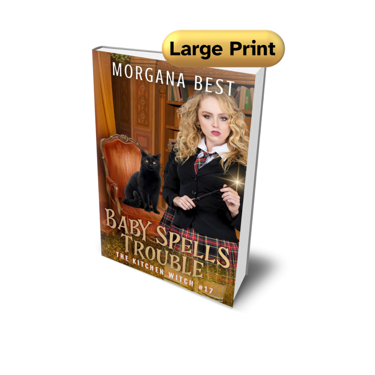 Baby Spells Trouble Large Print PAPERBACK cozy mystery morgana best