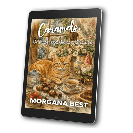 Caramels, Grudges, and Garden Gnomes Ebook cozy mystery culinary with cat