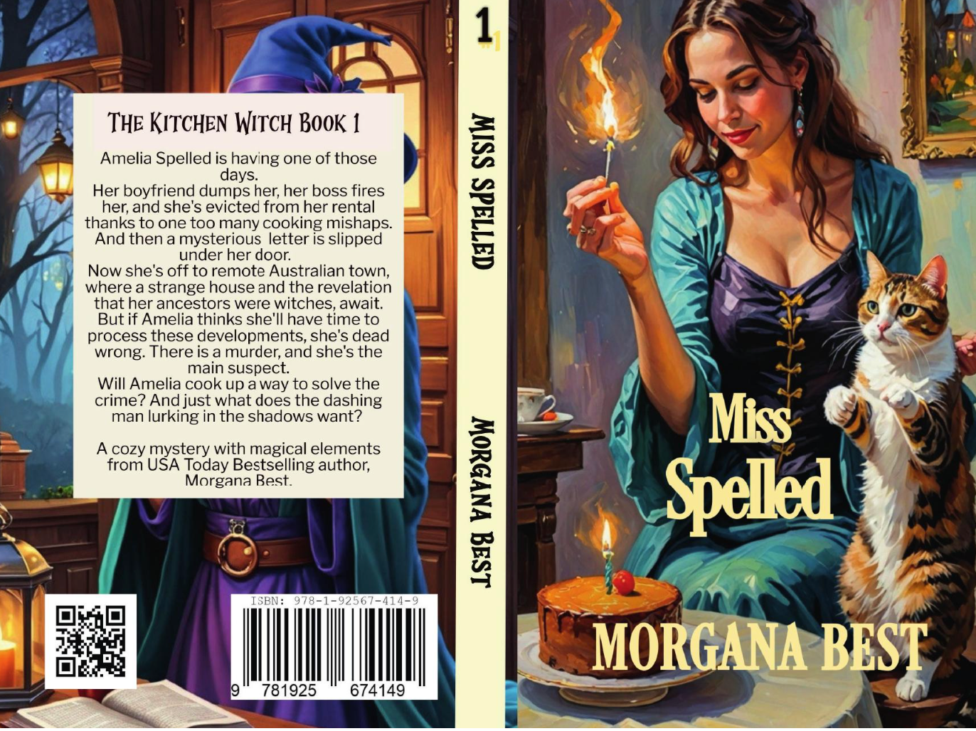 Miss Spelled PAPERBACK paranormal witch cozy mystery full cover