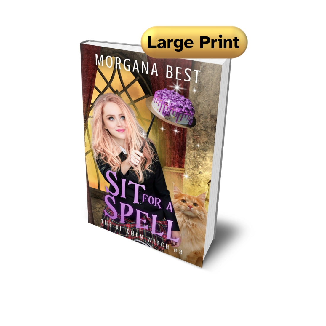 Sit for a Spell Large Print cozy mystery paperback book