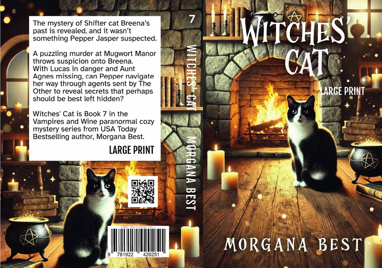 Witches Cat LARGE PRINT (Paperback) vampire cozy mystery